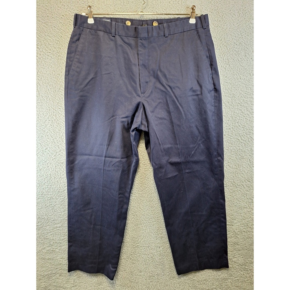 Lands End Chino Pants Mens 38 (Fits‎ W36 x L28) Blue Navy 100% Cotton Trousers